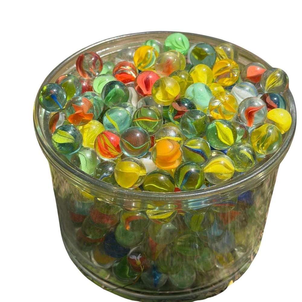 25 Count Mixed Glass Marbles Lot Vintage Modern Cats Eye Multicolor Bulk Assort - Picture 7 of 8